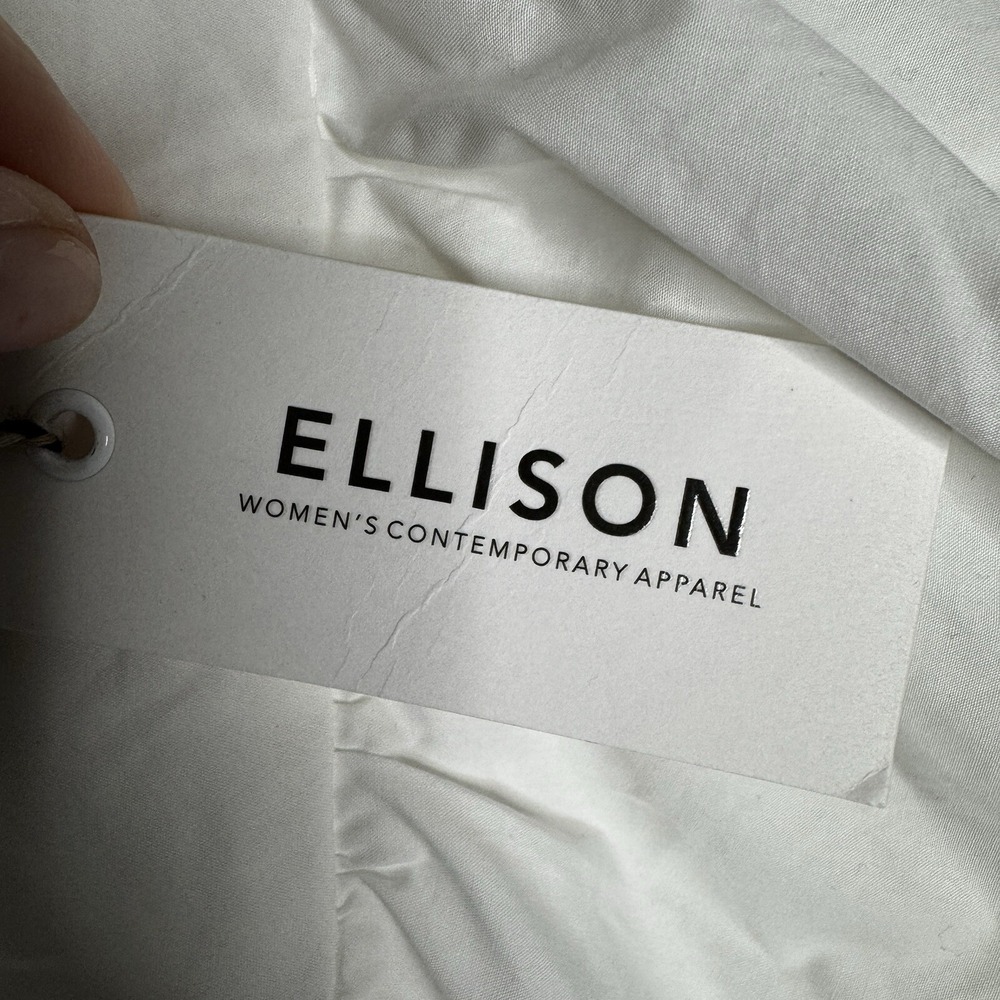 Ellison Dress Women's Size Medium Solid White Eyelet Ruffle Elsie New Bride Mini - Picture 6 of 9